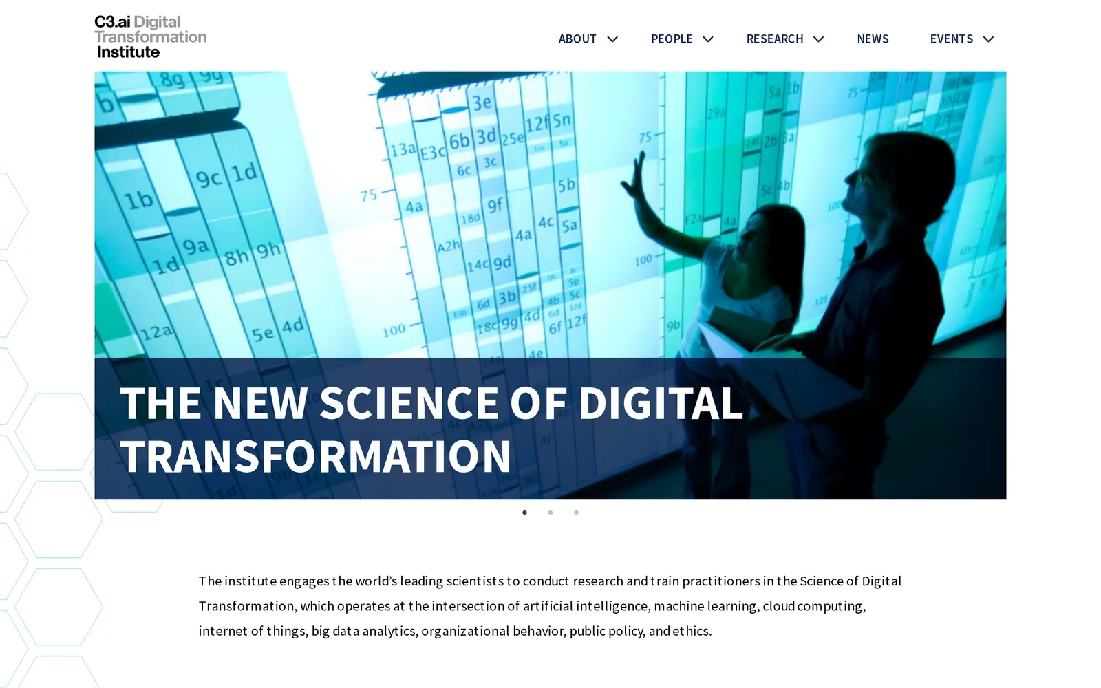 Screenshot of the C3.ai Digital Transformation Institute homepage