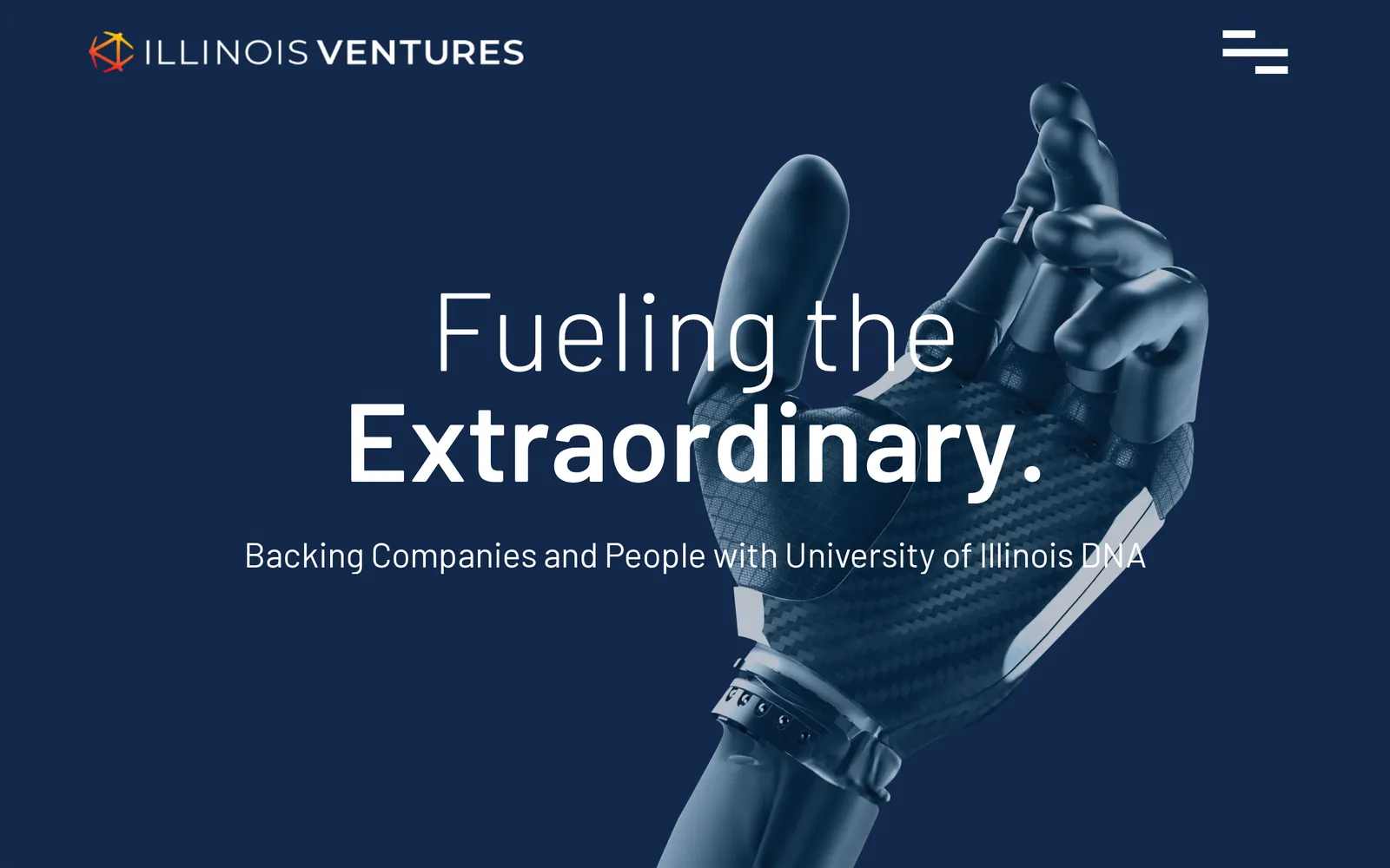 Screenshot of the Illinois Ventures homepage